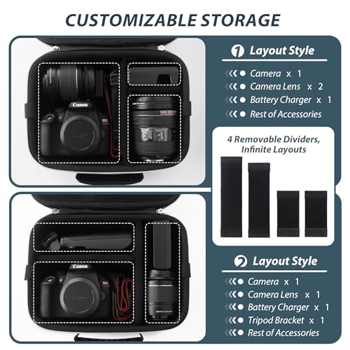 Funda para cámara DSLR compatible con Canon y otras, negra, mediana miniatura 5