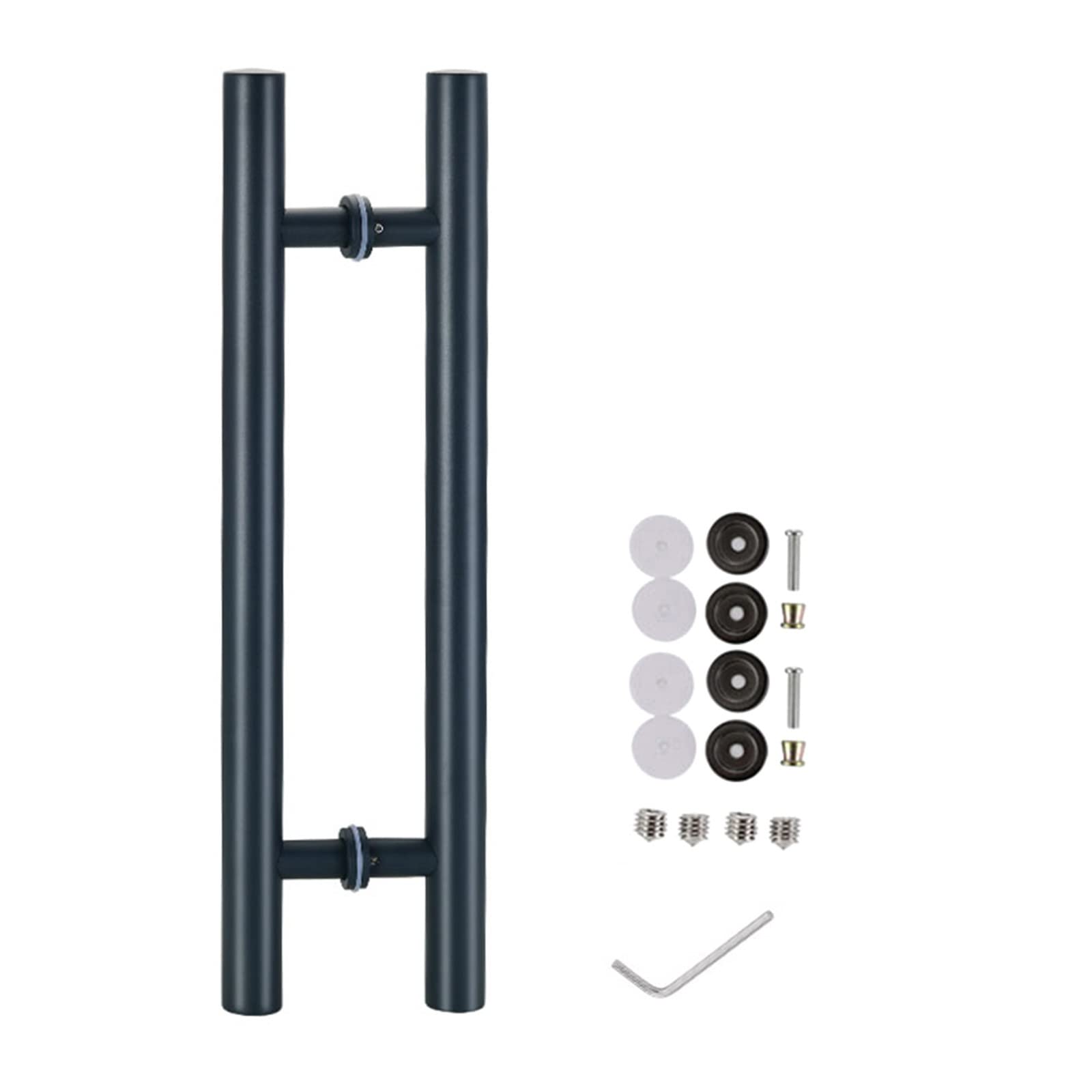 Gthtuhfd #3 Door Pull Handle Sliding Barn Door Handle Round Door Pull Push Handle White/Black/Drak Grey/Gold, Double-Sided Gate Handle Pull For Shower Glass Door, Barn Door & Sl,-Long 60Cm/23.6 Inch