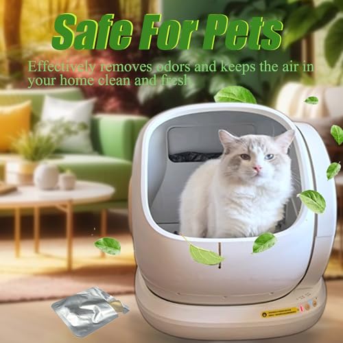 Eliminador de odores compatível com caixa de areia para gatos autolimpante exclusiva da MeoWay, cont