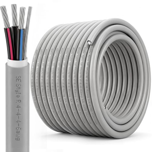 Image of Copkim 125Ft 4-4-4-6 SER Aluminum Service Entrance Cable 600V - UL Listed Electrical Wire for Above Ground Sub Panel Feeder, 4 AWG 3 Conductor with 6 AWG Neutral - Residential /Commercial Panel