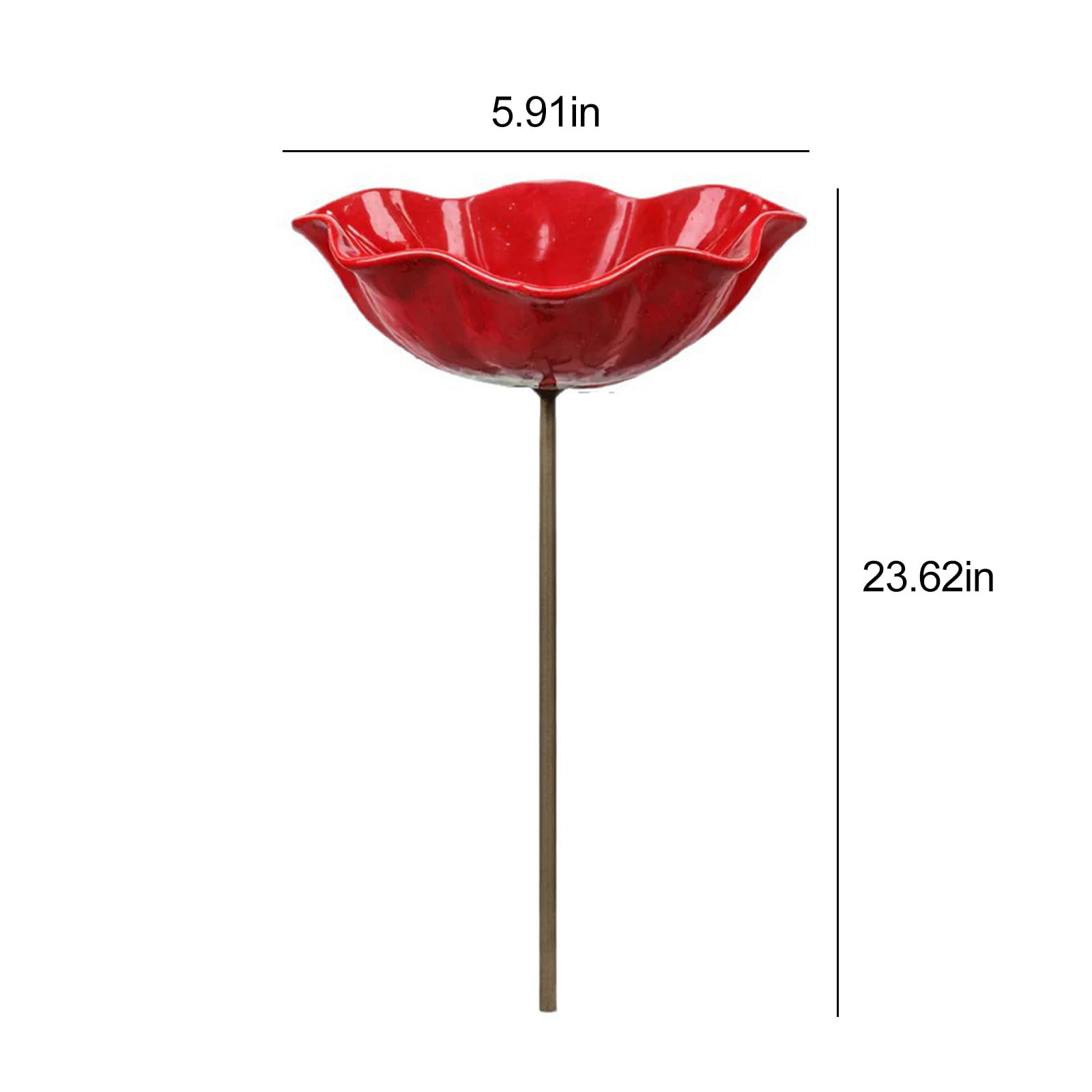 Mangiatoia per uccelli da giardino in metallo, decorazione per esterni con raccoglipioggia per uccelli e stazione di irrigazione per api per colibrì, 60 cm