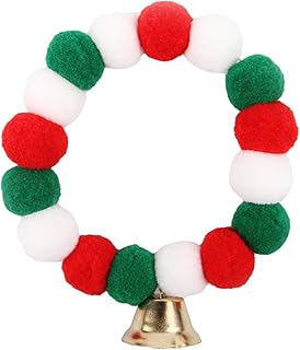 Coleira Elástica para Gato, Colar de bolas de pelúcia com colar de sino de gato, Ornamentos bonitos e portáteis do luxuoso do colar do filhote de cachorro, colar do sino do gato para o Adapero
