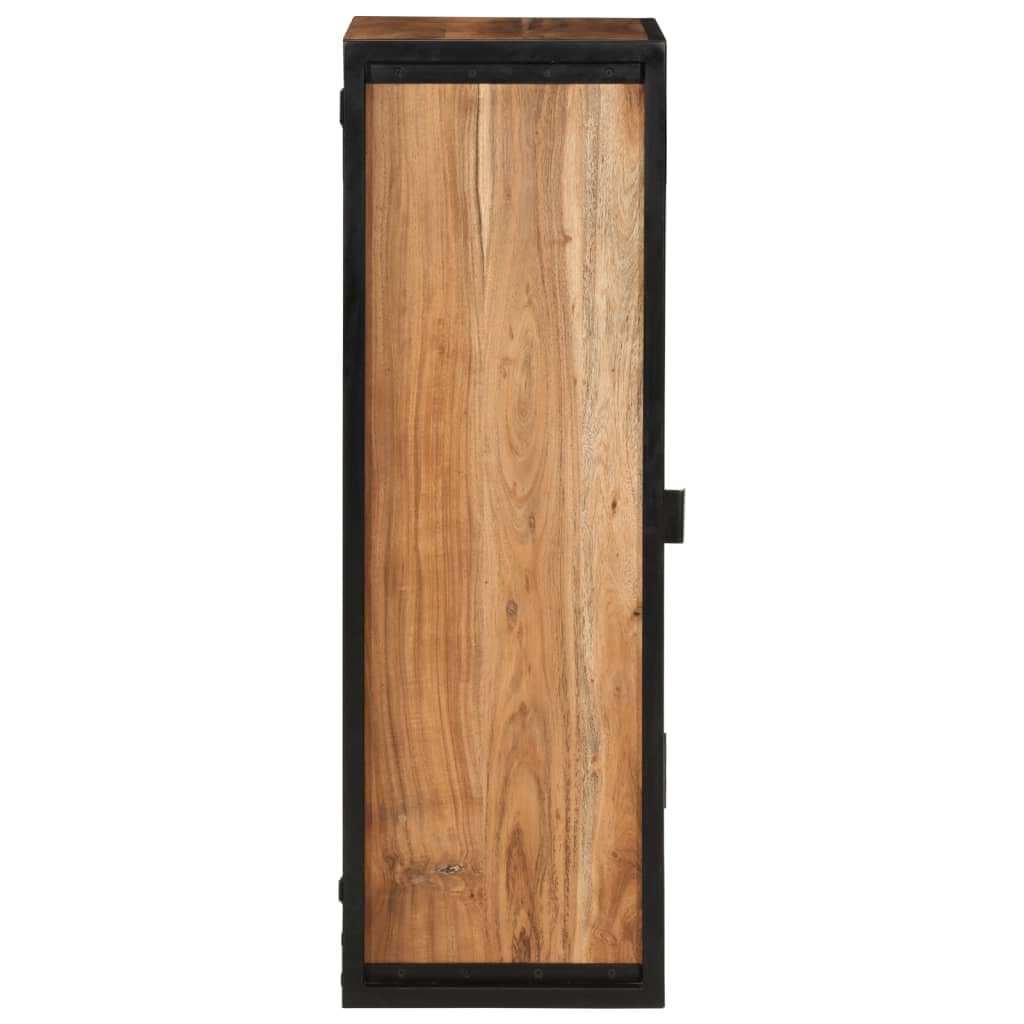 Armario de pared para baño, 40 x 30 x 90 cm, madera maciza de acacia y