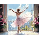 Natuyalo Dancing Girl Paint by Numbers Kit for Adults - Beautiful Woman Painting by Number on Canvas Without Frame, DIY Acrylic Art Crafts for Ideal Gift Home Wall Decor (16x20 Inch)