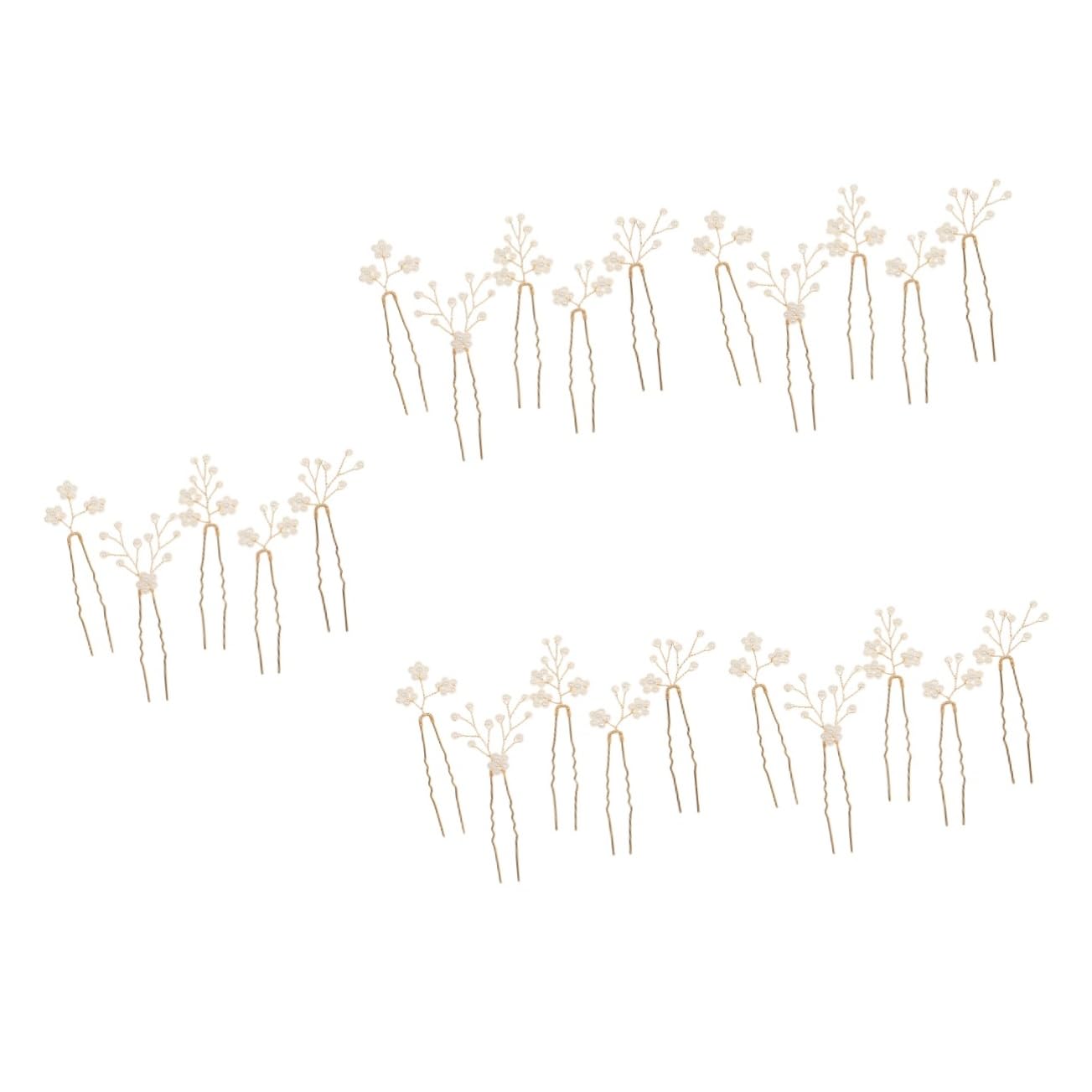 ABOOFAN 25piezas Horquillas Flores De Perlas Accesorios De Cabello Para Novias Tocado De Boda Elegante U-shape Hairpins Para y