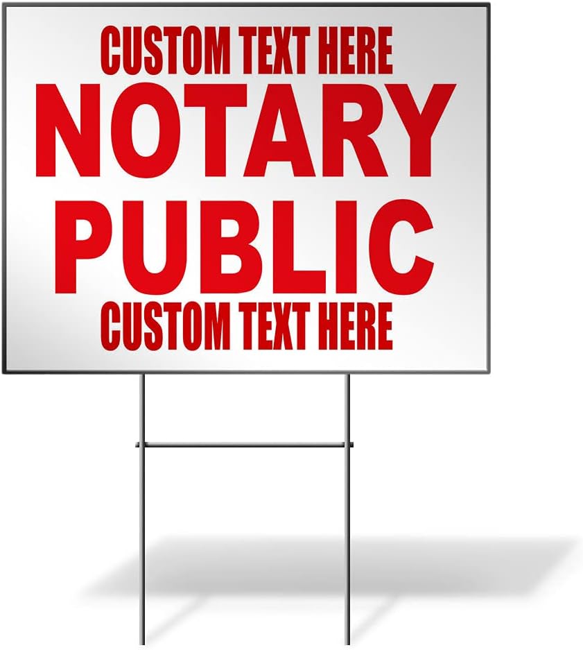 Fastasticdeals Weatherproof Yard Sign Notary Public Red A Lawn Garden Online 18x12 Inches 2 Sides Print