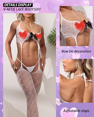 Women's Sexy Lingerie 3 Piece Lingerie Set with Garter Belt Stockings and Panty - Image 4