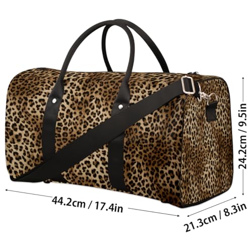 Travel Duffle Bag Women, Animal Leopard Skin Gym Bag Sports Bag, Lightweight Waterproof Foldable Overnight Bag, Carry on Shoulder Tote Bags for Hospital Maternity Mommy Gym4