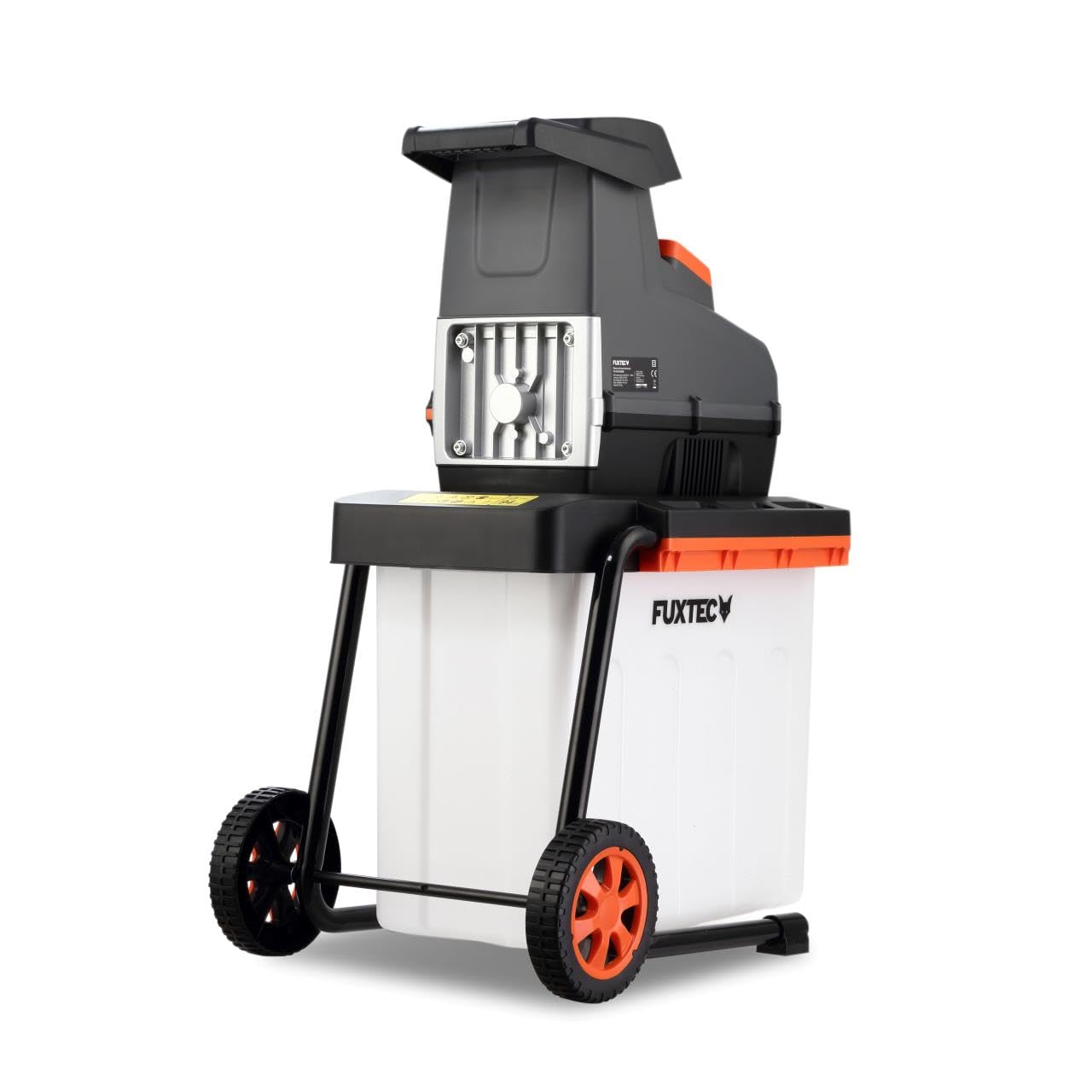 FUXTEC Broyeur de végétaux électrique FX-EGH2800B – 2800 W, système de Coupe à Rouleaux Silencieux – Bac 60 L, Coupe Jusqu’à 44 mm, Marche Avant/arrière, Protection IPX4