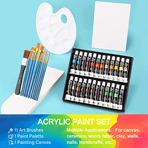 Acrylic-Paint-Set-Emooqi-2412ml04oz-Rich-Pigment-Colors-with-11-Art-Brushes-Paint-Palette-Painting-Canvas-Quick-Dry-Paints-for-Hobby-Painters-Professionals-Canvas-Wood-Rock-Ceramic-Paint