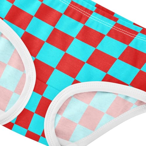 Red and Teal Buffalo Checkered Toddler Girls's Underwear 2T4