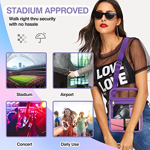 Image of Clear Bag Stadium Approved,Clear Crossbody Purse Bag, with Adjustable Shoulder Strap for Women, With front pocket