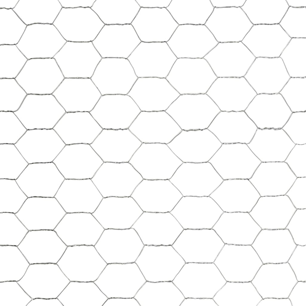 Valla de alambre de acero galvanizado, 25 x 1,2 m, plateado, ancho de malla de 25 mm, rejilla robusta para jardín, recinto de animales, gallinero, panel de valla resistente a la intemperie