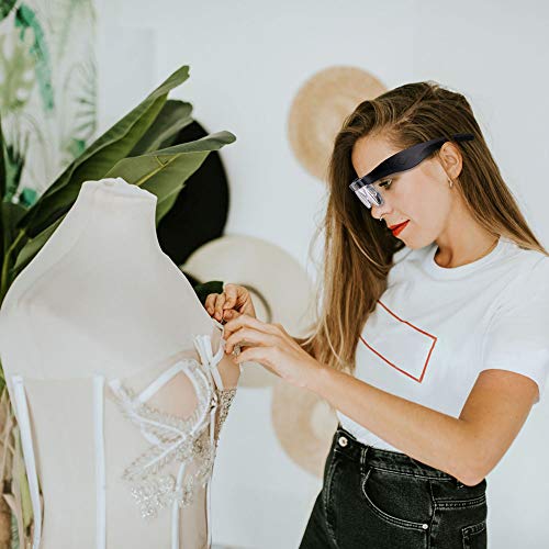 Head Magnifying Glasses Usb Charging Hands-Free Magnifier Eyeglasses With Lights 2 Led For Reading Jewelry Handicrafts Electronic Maintenance With 4 Detachable Lenses 1.5X, 2.5X, 3.5X, 5.0X #TOP6