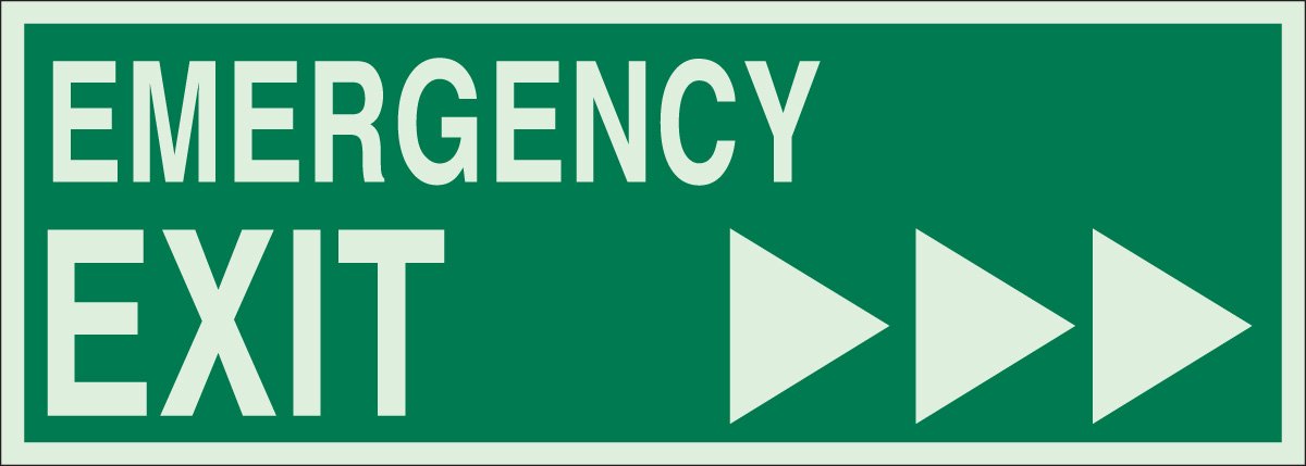 Panneau de signalisation sortie de secours Brady avec flèches droite
