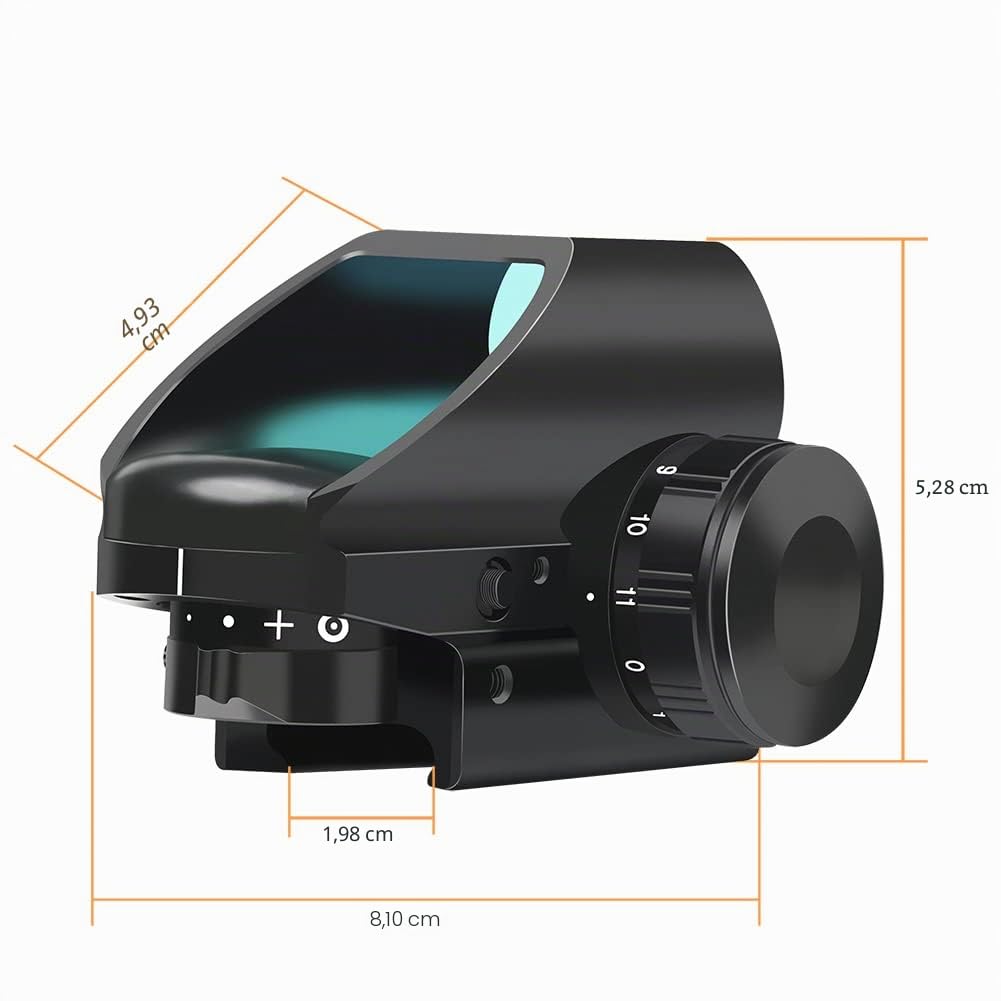 Feyachi RS-25 Red Dot Softair Tattico Riflescopi 4 Reticoli 11 Impostazioni Luminosità Mirino per 20mm/22mm Picatinny Rail
