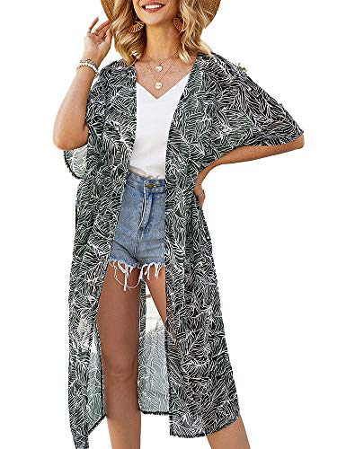 Imprimir Cardigan, Romacci Moda feminina estampa de verão cardigã faixas de manga curta casual boêmi