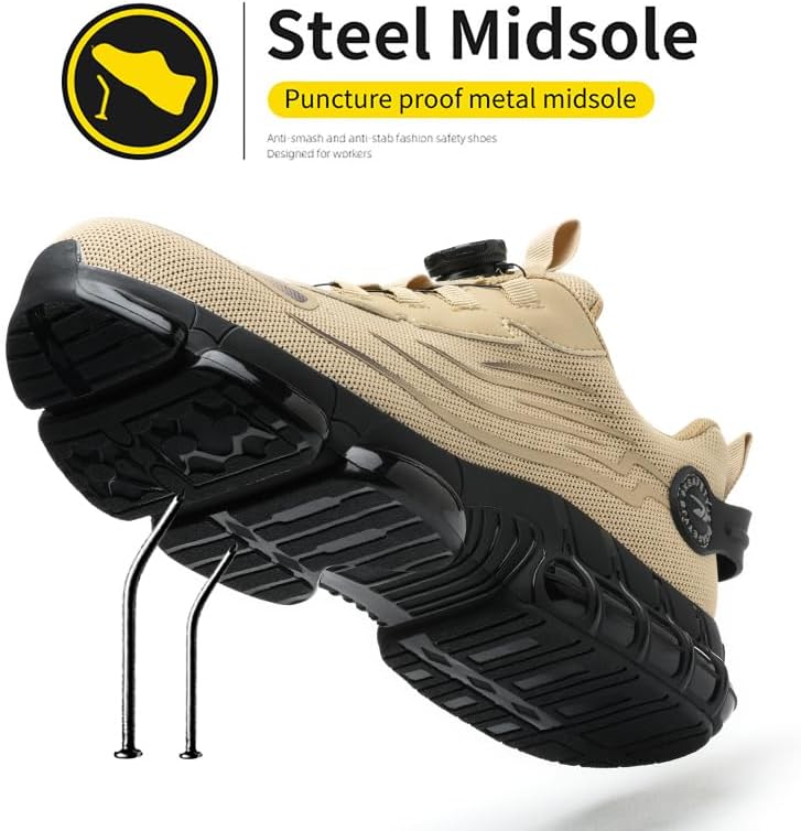 Steeel Toe Work Shoes for Men and Women Lightweight Sneakers Comfortable Industrial & Construction Safety Boots - Image 4