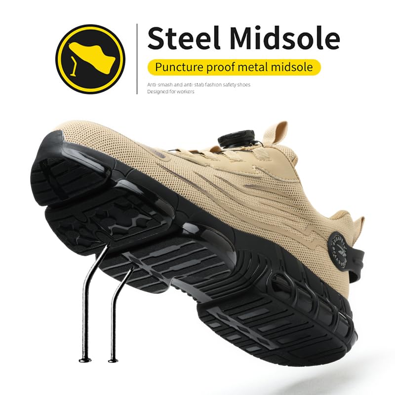 Image of Steel Toe Work Sneakers for Men Women Lightweight Comfortable Industrial & Construction Work Safety Shoes