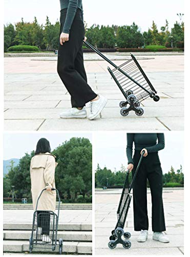 Einkaufstrolley auf 8 Rädern, faltbarer Einkaufswagen, mit Treppensteigen und wasserdichter Funktion (Rot 8 Runden) – Bild 6