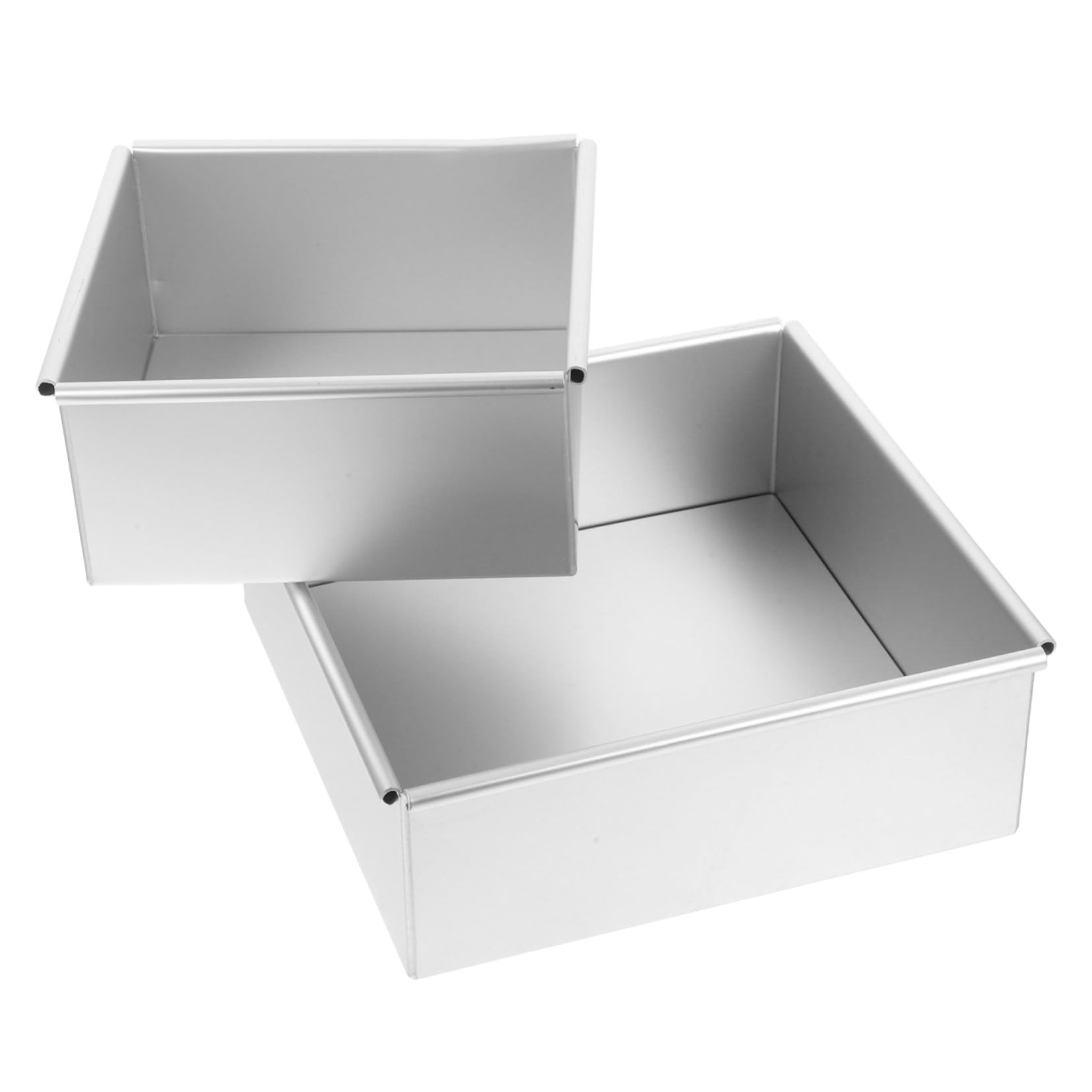 2 pièces Moules à Pâtisserie Carrés Aluminium avec Fond Amovible Moules à Gâteau Antiadhésifs pour Chiffon Tiramisu et Mousse Accessoires de Cuisson Polyvalents pour Maison et