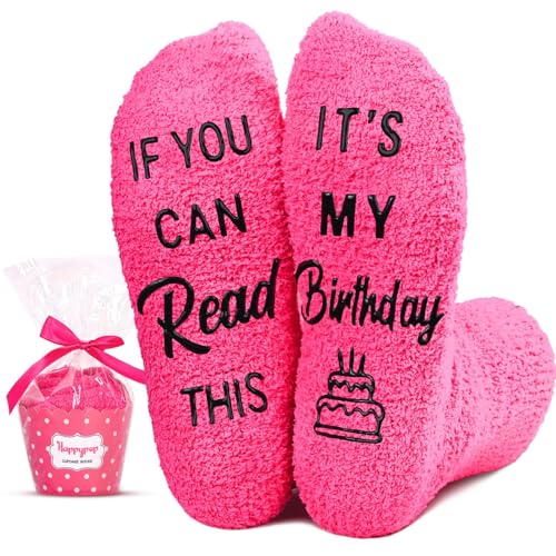 Birthday Gifts Ideas for Women - July August September Birthday Socks for Her in Pink