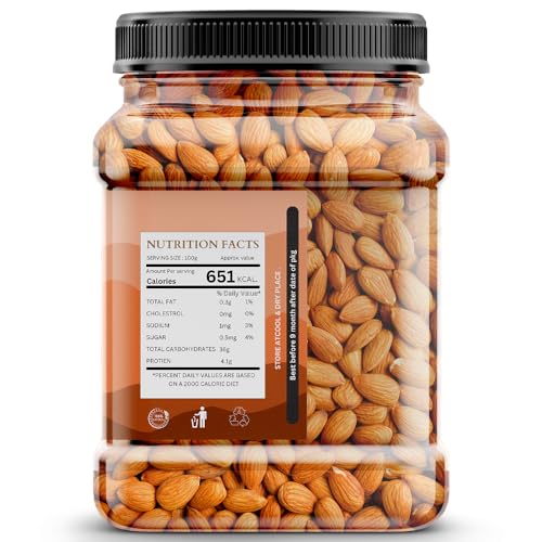 Image of Nutri Petals Natural And Premium California Almond|Quality Badam Giri|Almonds Real Nuts|Whole Natural Badam Dry Fruits(500 Gram)