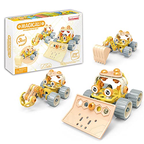 HOMCENT Kinder Bauen Spielzeug Auto Bagger Spielzeug-Kit mit Schraubendreher 172 Teile, DIY Puzzle kreative praktische Spielzeuggeschenke für Kinder Jungen Mädchen 3 4 5 6 Jahre alt Cover