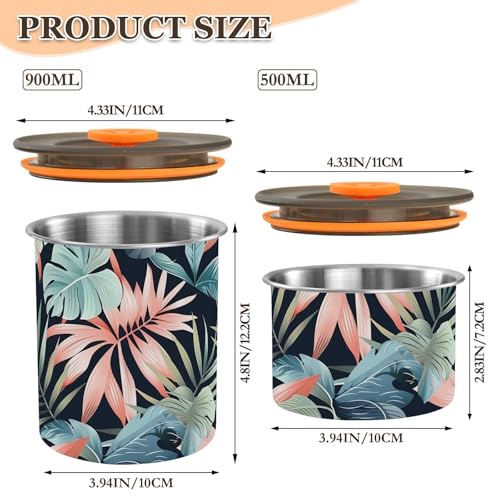Contenedor de Café Acero Inoxidable Diseño Tropical 500ml miniatura 3