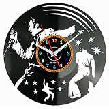 King of Music Rock and Roll Orologio da parete decorativo moderno con piastra in vinile Orologio retrò vintage per gli amanti della musica e dello stile retrò realizzato a mano W0341