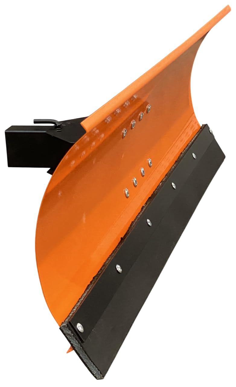 SRM Design Schneeschieber Schneeschild Schneepflug Räumschild Universal für Einachser und Rasentraktor Orange Breite 175 cm x Höhe 40 cm 5-stufig schwenkbar verstellbar