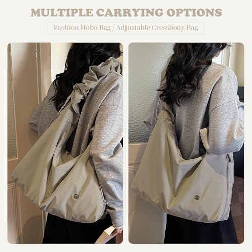 Bolso Hobo Grande de Nylon para Mujer miniatura 3