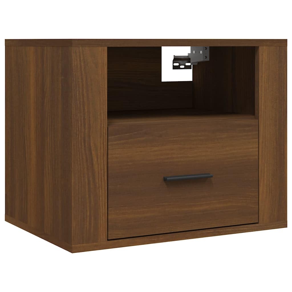 Wand Nachttisch aus Holzwerkstoff mit Stauraum und stabiler Oberplatte für Wohnzimmer und Schlafzimmer, Montageanleitung inklusive