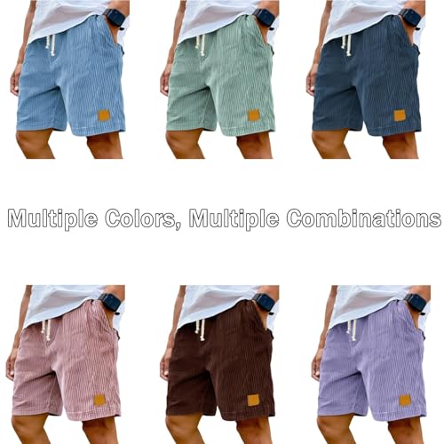 Pacificozy Men's Shorts, Mokaloha Mens Short,Corduroy Shorts Men, Casual Lace-Up Loose Short3