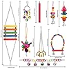 Bird Toys for Conures with Colorful Ladder Hammock Bird Cage Accerious Bird Perch Stand Chewing Toys Hanging Bell for Parrot Parakeet Cockatiel Lovebirds #5