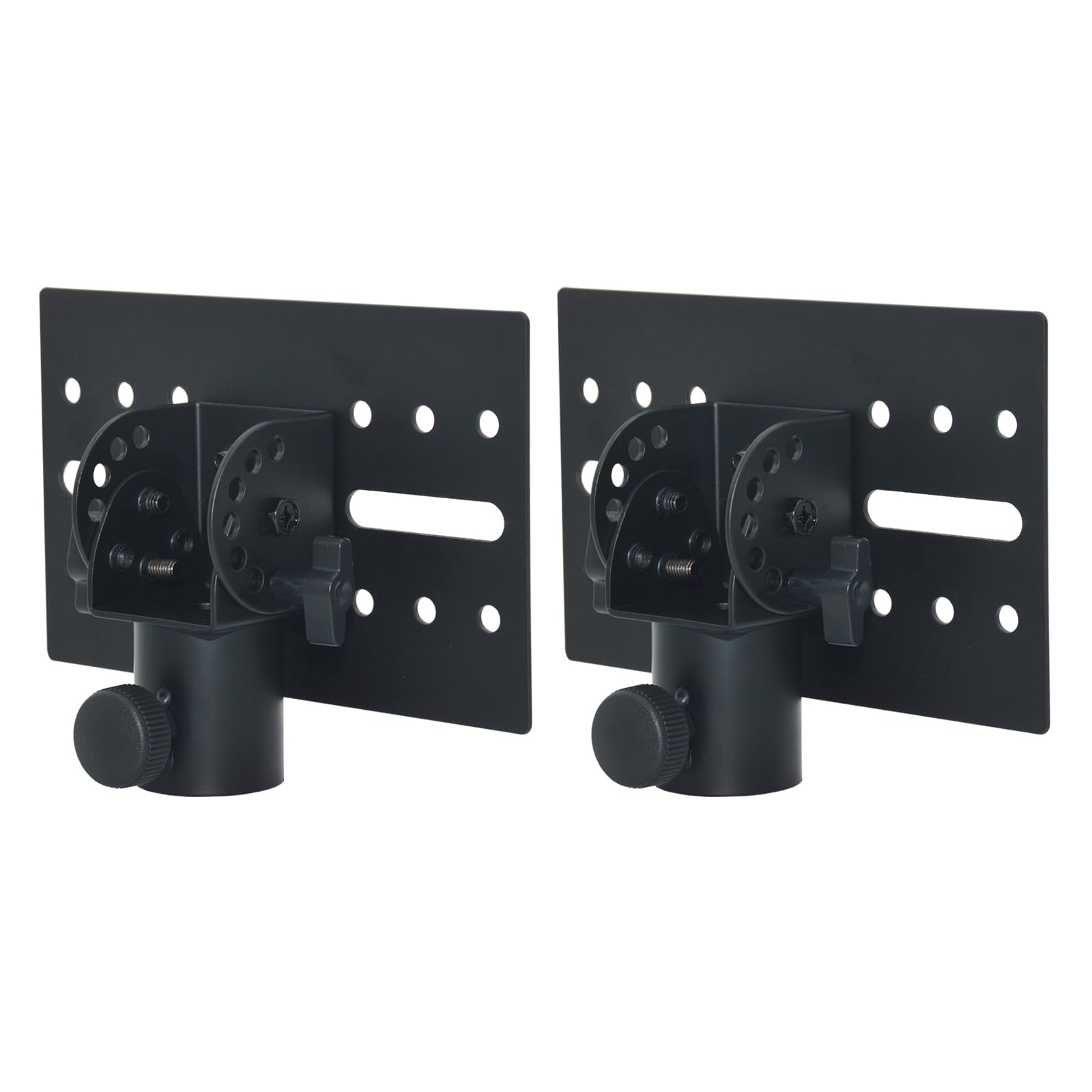 Howonder Speaker Stand Adapter, Adjustable All Metal 35mm Speaker Adapter Top Cap,Suitable for Stage and Event Setup,Hold up to 110lbs,HD-12 (2 Packs Black)