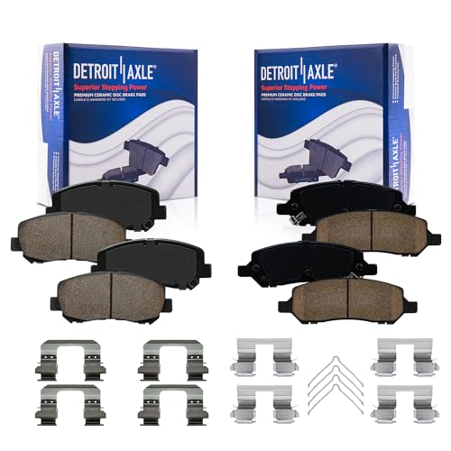 Image of Detroit Axle - Brake Pads for 2013-2016 Dodge Dart 2014 2015 Ceramic Brake Pads w /Hardware Front and Rear Replacement
