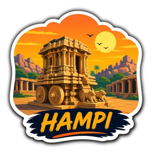 Image of Decorative Fridge Magnet Sticker for Refrigerator | Strong Magnetic Fridge Decor for Kitchen | Reusable Refrigerator Magnet for Home & Office, AG FM Hampi