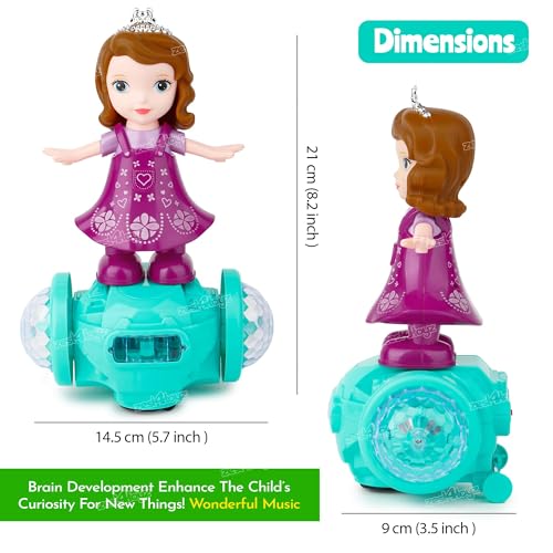 Image of Zest 4 Toyz Musical Toy for Kids 360 Degree Rotating Dancing Dolls for Girls with Light & Sound Toy Bump and Go Activity Play Toys for Toddlers Birthday Gift for Kids 1 Years+ (Pack of 1)