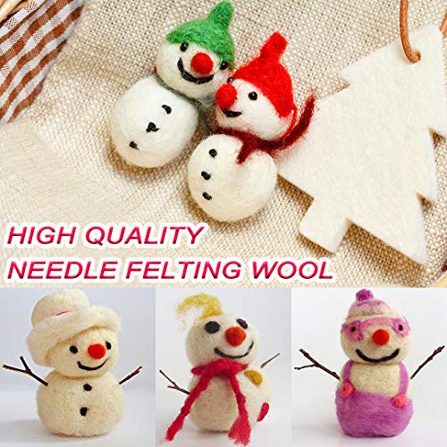 Needle Felting Kit 109 Pieces Set, Wool Roving 36 Colors with Complete Felt Tools and Storage Box Needle Felting Starter Kit for DIY Craft Animal Home Decoration Birthday Gift - Thumbnail 5