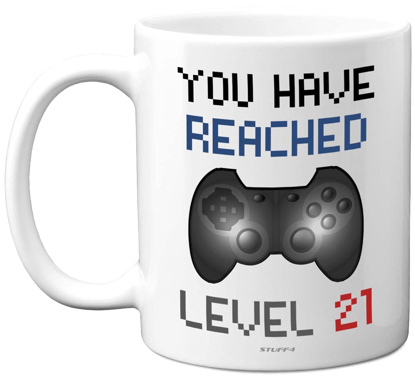 Stuff4 Level 21 Gamer Mug, 21st Birthday Gift for Men or Women