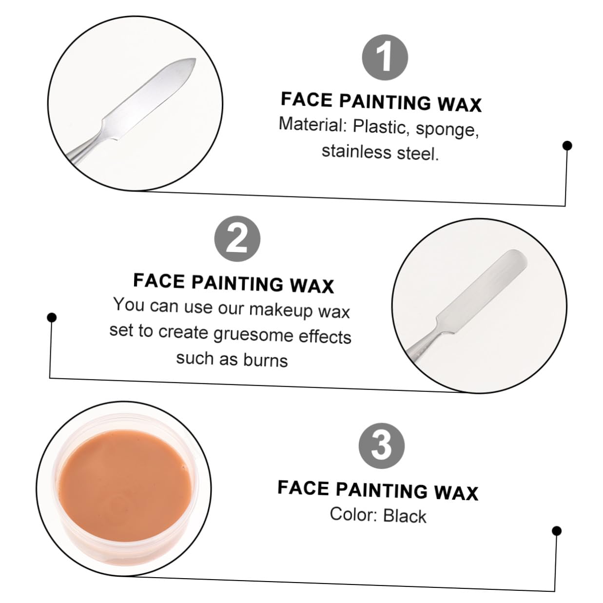 TOYANDONA 4pcs Halloween Special Effects Wax Set Fake Wound Scar Makeup Skin Wax for Face Painting and Costume Makeup