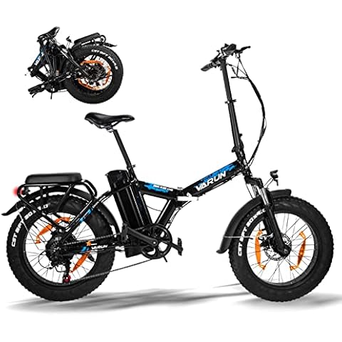 VARUN E Bike Herren Damen 20"*4.0 Fat Reifen Elektrofahrrad E-Bike Klapprad, 250W/48V/12.5Ah Akku, Shimano 7 Gang-Schaltung Max.Reichweite bis zu 40-60km Cover