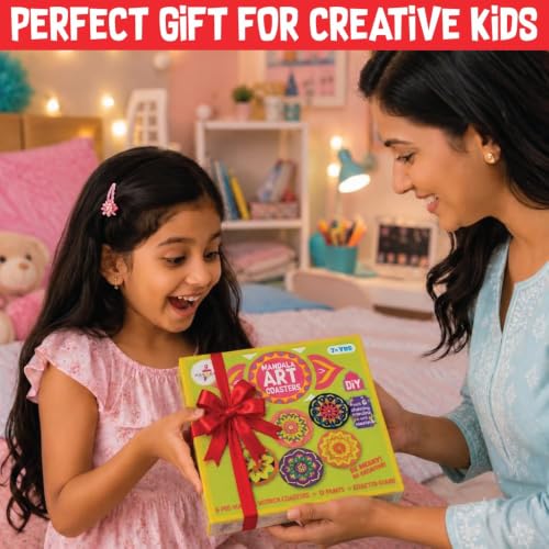 Image of Kalakaram DIY Mandala Art Coaster Painting Kit for Adults & Kids