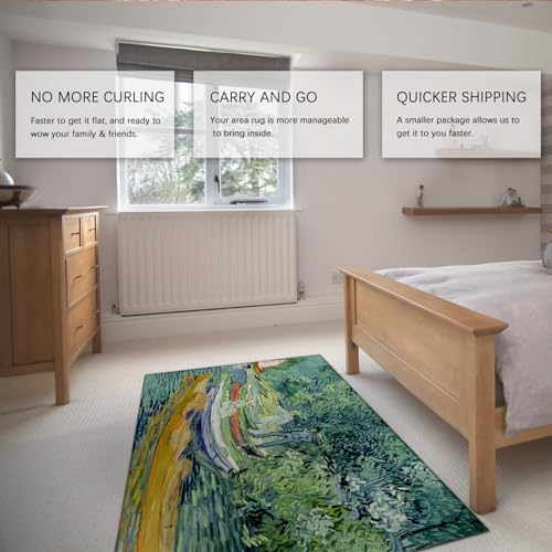Tapis lavable Oevers Van De Oise Bij Auvers 160x230cm doux et résistant
