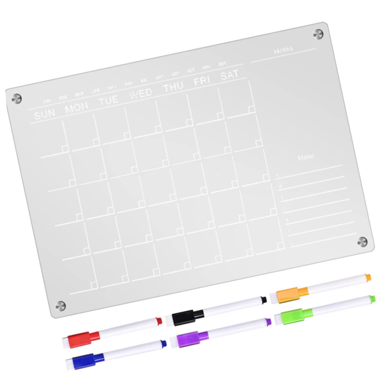 Tableau Magnétique Effaçable en Acrylique pour Bureau, Calendrier Hebdomadaire Aimanté Transparent, Planificateur Magnétique Pratique pour Réfrigérateur et Rappel D’horaire