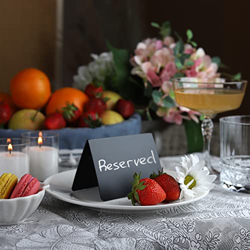 Set Of 10 Double-Sided Small Chalkboard Signs 3X4 Inches - Food Signs For Party Buffet, Mini Chalkboard Sign, Food Display Card, Tabletop Chalkboards For Kitchen, Standing Menu Boards For Wedding #TOP1