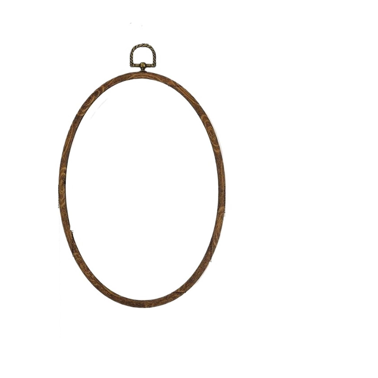 CQAHDSEVF Embroidery Hoop Circle, Mini Plastic Embroidery Hoop Set Various Shapes Wood Brown DIY Cross Stitch Hand Sewing(Oval 18x25cm)