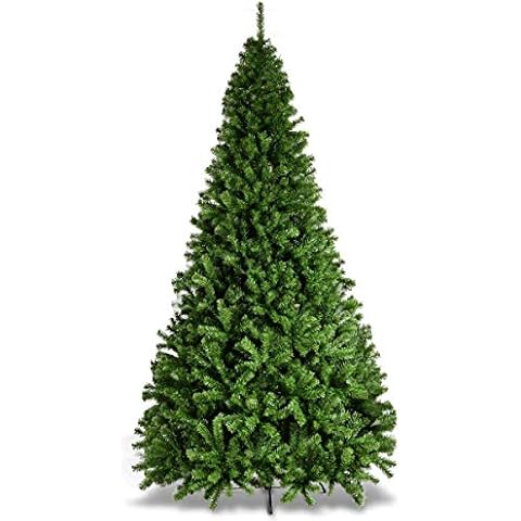 SPSUPE, Classic Unlit Artificial Christmas, Premium Hinged Spruce Full Tree with Solid Metal Stand (9FT), Green, Christmas Tree Cover