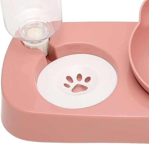 Miniatura 7 de Cuencos dobles para perros y gatos, juego de cuencos de agua y alimentos para mascotas con dispensador automático de agua, tazón desmontable para